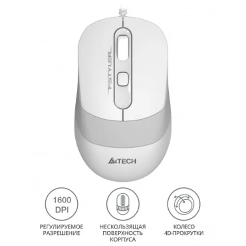 Мышь A4Tech Fstyler FM10 белый/серый оптическая (1600dpi) USB (4but)